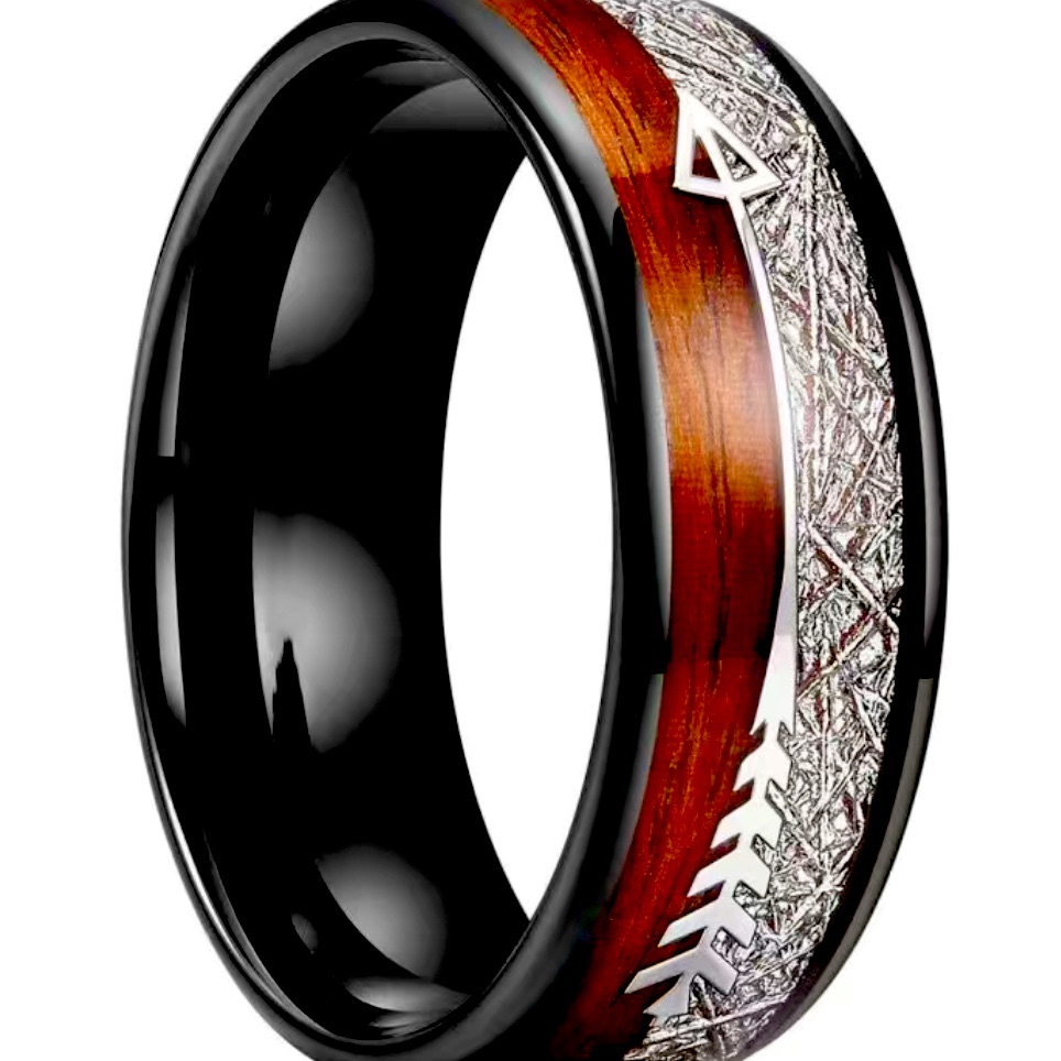 Mens Black Stainless Steel Ring